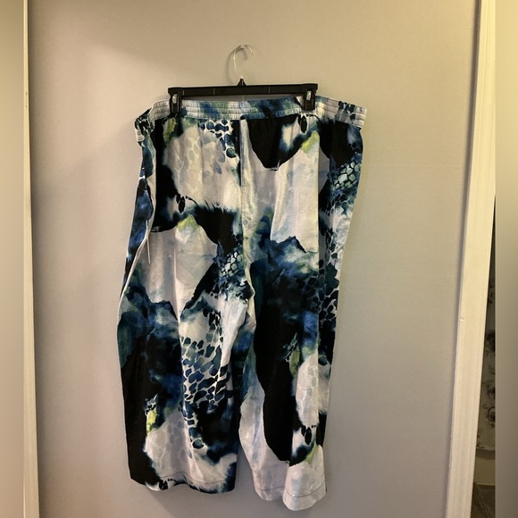 DKNY tie dye wide leg linen cropped ankle pant Women’s size 3X - Picture 6 of 10